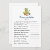 トロピカルドリンクカップルのシャワートリビアゲーム 招待状 (正面/裏面)