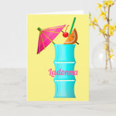 トロピカルドリンクカラフルサマーハワイアンカクテル カード (黄色い花)