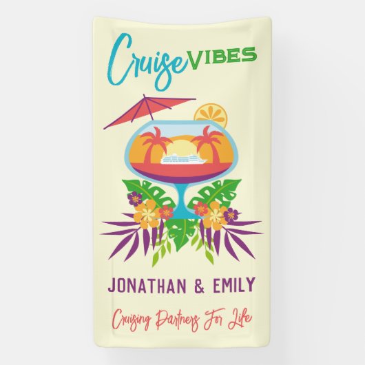 トロピカルドリンククルーズバイブクルーズドアマーカー 横断幕 (縦)