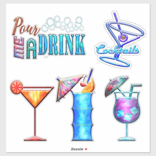 トロピカルドリンクサマーカクテルパーティー シール (シート)