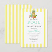 トロピカルドリンクスプールパーティーブライダルシャワー 招待状 (正面/裏面)