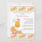 トロピカルドリンクズハイビスカスフラワーズブライダルシャワー 招待状 (正面)