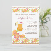 トロピカルドリンクズハイビスカスフラワーズブライダルシャワー 招待状 (スタンド正面)