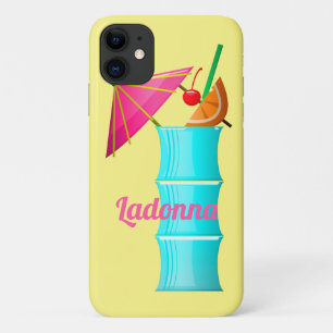 トロピカルドリンクハワイアンカクテルブルーイエローピンク iPhone 11 ケース