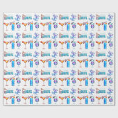 トロピカルドリンクハワイアンサマーカクテルパーティー ラッピングペーパー (フラット)