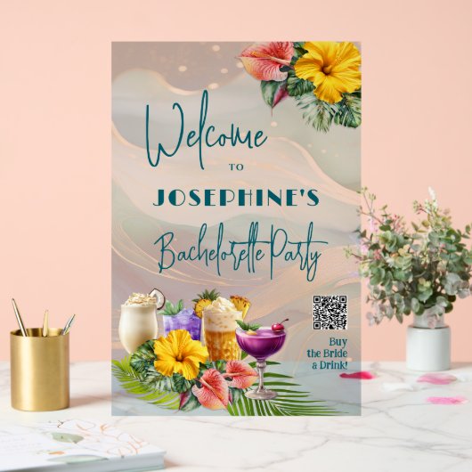 トロピカルドリンクバチェロレッテ アクリルサイン (ウェディング)