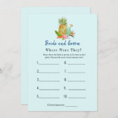 トロピカルドリンクブライダルシャワーゲーム 招待状 (正面/裏面)