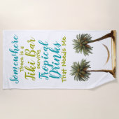 トロピカルドリンクプラッシュエクストララージビーチタオル ビーチタオル (正面)