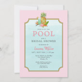 トロピカルドリンクプールサイドブライダルシャワー招待 招待状 (正面)