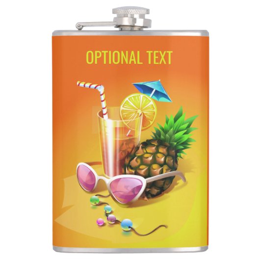 トロピカルドリンク名前をカスタムする&文字フラスコ フラスク (正面)