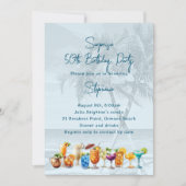 トロピカルドリンク大人の誕生日パーティーへの招待 招待状 (正面)