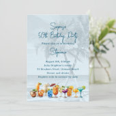 トロピカルドリンク大人の誕生日パーティーへの招待 招待状 (スタンド正面)