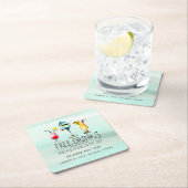 トロピカルドリンク無料ドリンク保存日 スクエアペーパーコースター (インサイチュ)