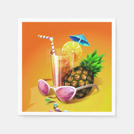 トロピカルドリンク紙ナプキン スタンダードカクテルナプキン