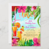 トロピカルドリンク&フラワーサマーバースデーパーティー 招待状 (正面)