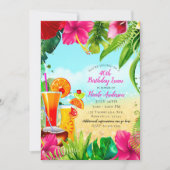 トロピカルドリンク&フラワーサマーバースデーパーティー 招待状 (正面)
