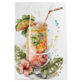 トロピカルドリンク（白） ミディアムペーパーバッグ (裏面)