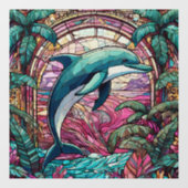 トロピカルドルフィンステンドグラス ウィンドウサイン (シート)