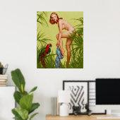 トロピカルドレッシングピンアップ ポスター (ホームオフィス)