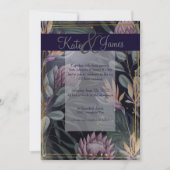 トロピカルナイツネイビー&金ゴールド結婚式招待状 招待状 (正面)