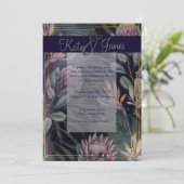 トロピカルナイツネイビー&金ゴールド結婚式招待状 招待状 (スタンド正面)