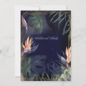 トロピカルナイツネイビー&金ゴールド結婚式招待状 招待状 (裏面)