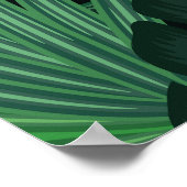 トロピカルナイトグリーン:エキゾチックな植物パターン ポスター (角)