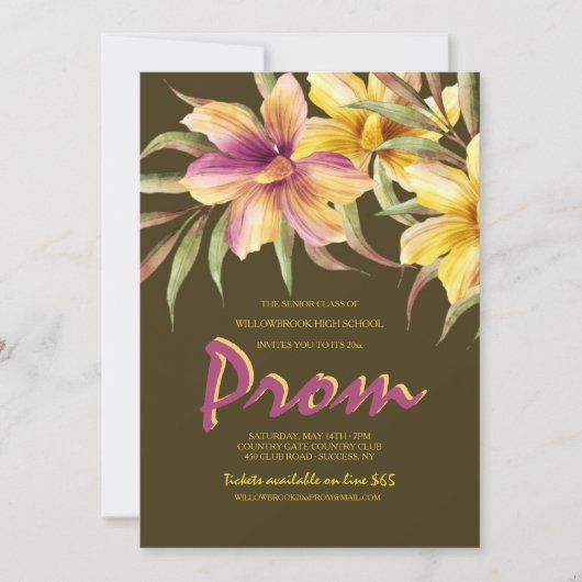 トロピカルナイトプロム招待状 招待状 (正面)