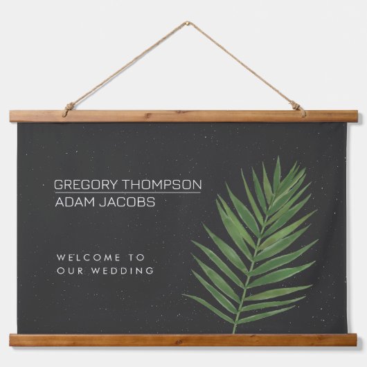 トロピカルナイトモダンミニマル結婚リスト歓迎 吊り下げ型タペストリー (正面)