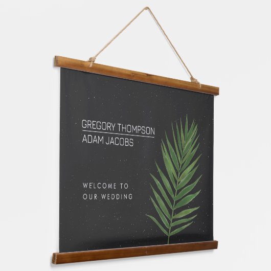 トロピカルナイトモダンミニマル結婚リスト歓迎 吊り下げ型タペストリー (傾斜あり)