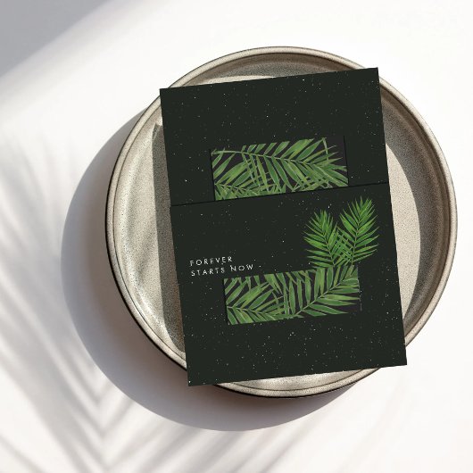 トロピカルナイトモダンミニマ結婚リストイニシャル 招待状ベリーバンド