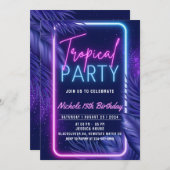 トロピカルナイト誕生日招待状パーティー 招待状 (正面/裏面)