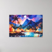 トロピカルナイト2水彩XLアート キャンバスプリント (正面)