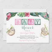 トロピカルナマナスグリ葉ベビーシャワーパーティー 招待状 (正面)