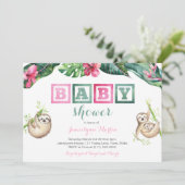 トロピカルナマナスグリ葉ベビーシャワーパーティー 招待状 (スタンド正面)