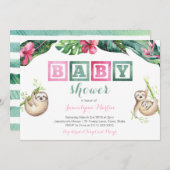 トロピカルナマナスグリ葉ベビーシャワーパーティー 招待状 (正面/裏面)