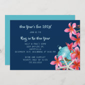 トロピカルニューイヤーイブパーティープルメリア招待状 招待状 (正面/裏面)