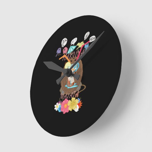 トロピカルネイチャーズバウンティ» Coコナッツレモネードアート ラウンド壁時計 (傾斜)