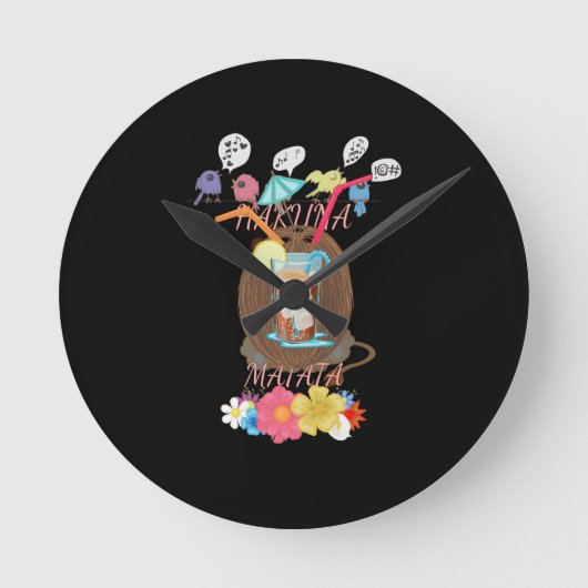 トロピカルネイチャーズバウンティ» Coコナッツレモネードアート ラウンド壁時計 (正面)