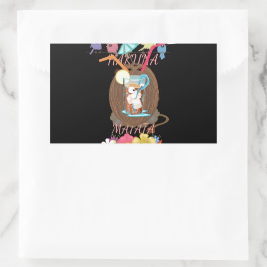 トロピカルネイチャーズバウンティ» Coコナッツレモネードアート 長方形シール (バッグ)