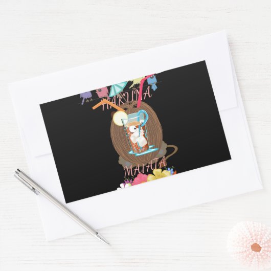 トロピカルネイチャーズバウンティ» Coコナッツレモネードアート 長方形シール (封筒)