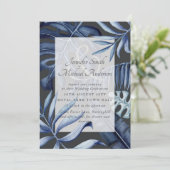 トロピカルネイビー葉ル結婚ーのカップルの招待状 (スタンド正面)