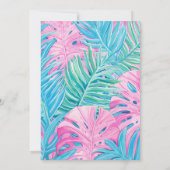 トロピカルネオンパーム葉ズモンステラベビーシャワー 招待状 (裏面)