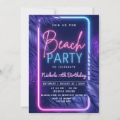 トロピカルネオンビーチパーティー招待 招待状 (正面)