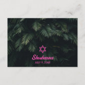 トロピカルネオンピンクバルミツワーRSVPカード エンクロージャーカード (裏面)