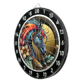 トロピカルネオンホースエスケープのアートワーク ダーツボード (正面右)