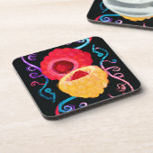 トロピカルネオン鮮やかフルーツデザイン コースター (左側)