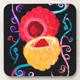 トロピカルネオン鮮やかフルーツデザイン コースター