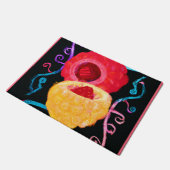 トロピカルネオン鮮やかフルーツデザイン ドアマット (アングル)