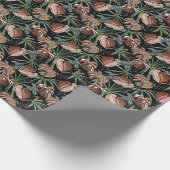 トロピカルノワール：ダークエキゾチックな森のパターン ラッピングペーパー (角)